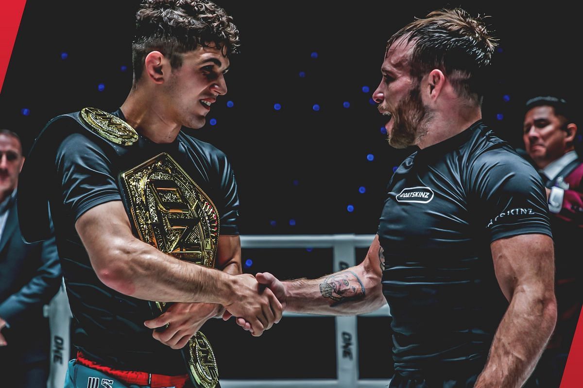 Mikey Musumeci and Jarred Brooks share a moment inside the ONE Circle [Photo via: ONE Championship]