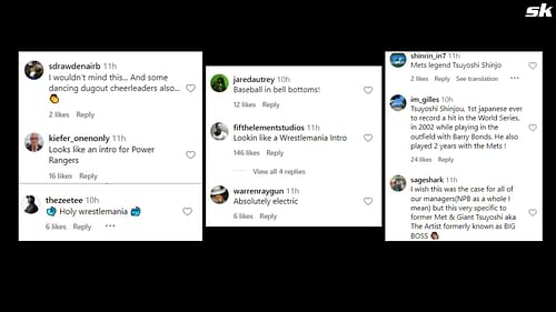 Screenshot of fan reacting to Jomboy Media's post on Instagram