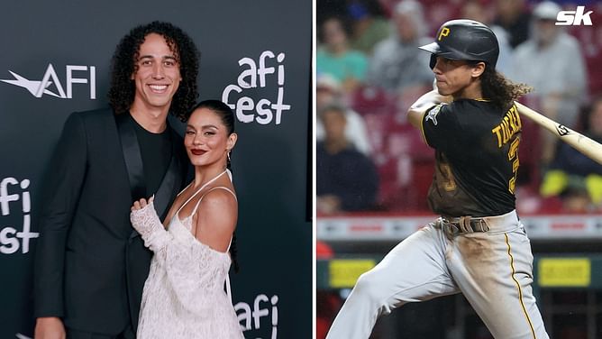 PHOTO: Cole Tucker's wife Vanessa Hudgens celebrates as husband blasts first homer off Max Scherzer in minor league