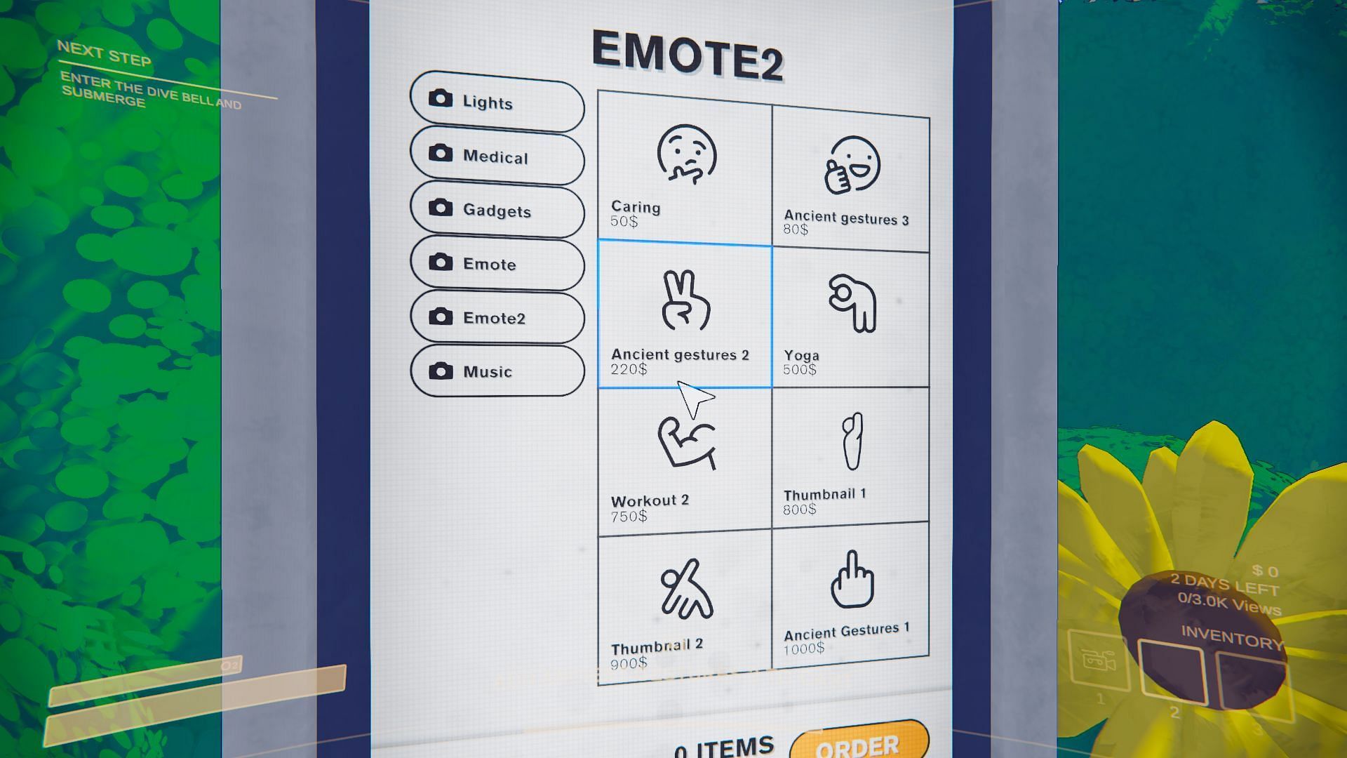 Emote 2 upgrades and cost (Image via Landfall Games)