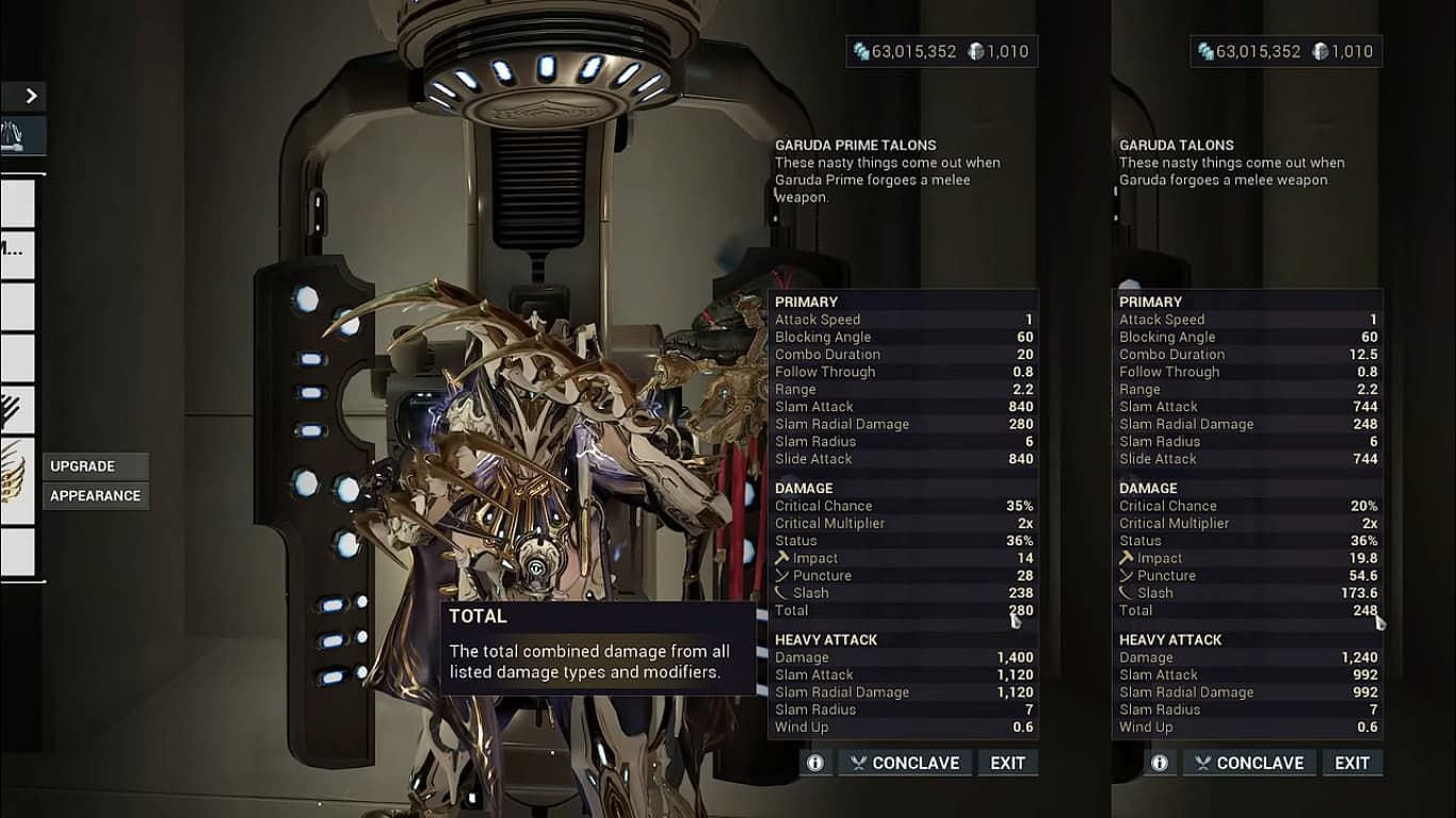 Garuda Prime&#039;s Talons are much better (Image via Digital Extremes || Youtube Aznvasionplays)