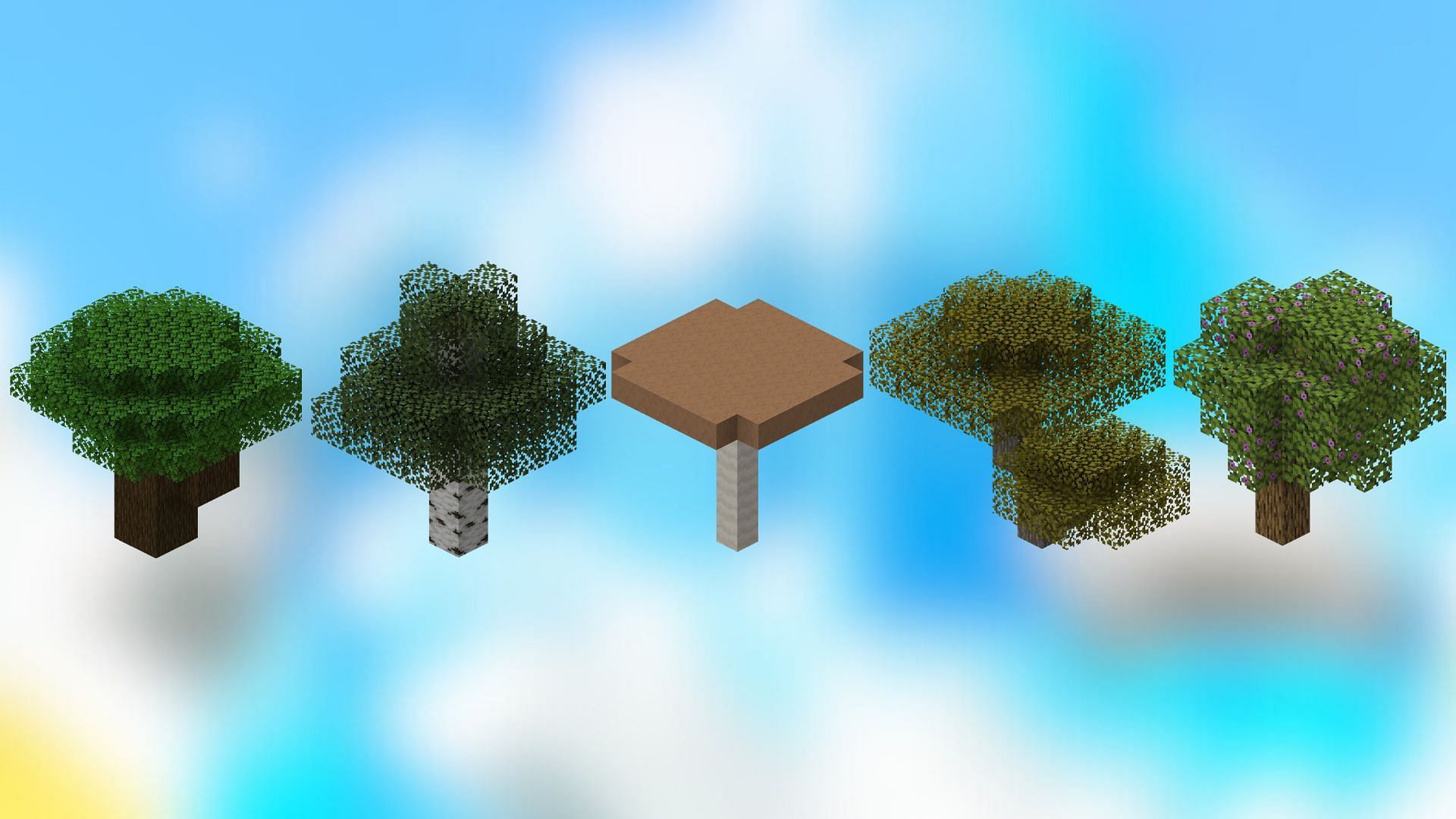 Trees of the overworld in Minecraft (Image via Mojang Studios)