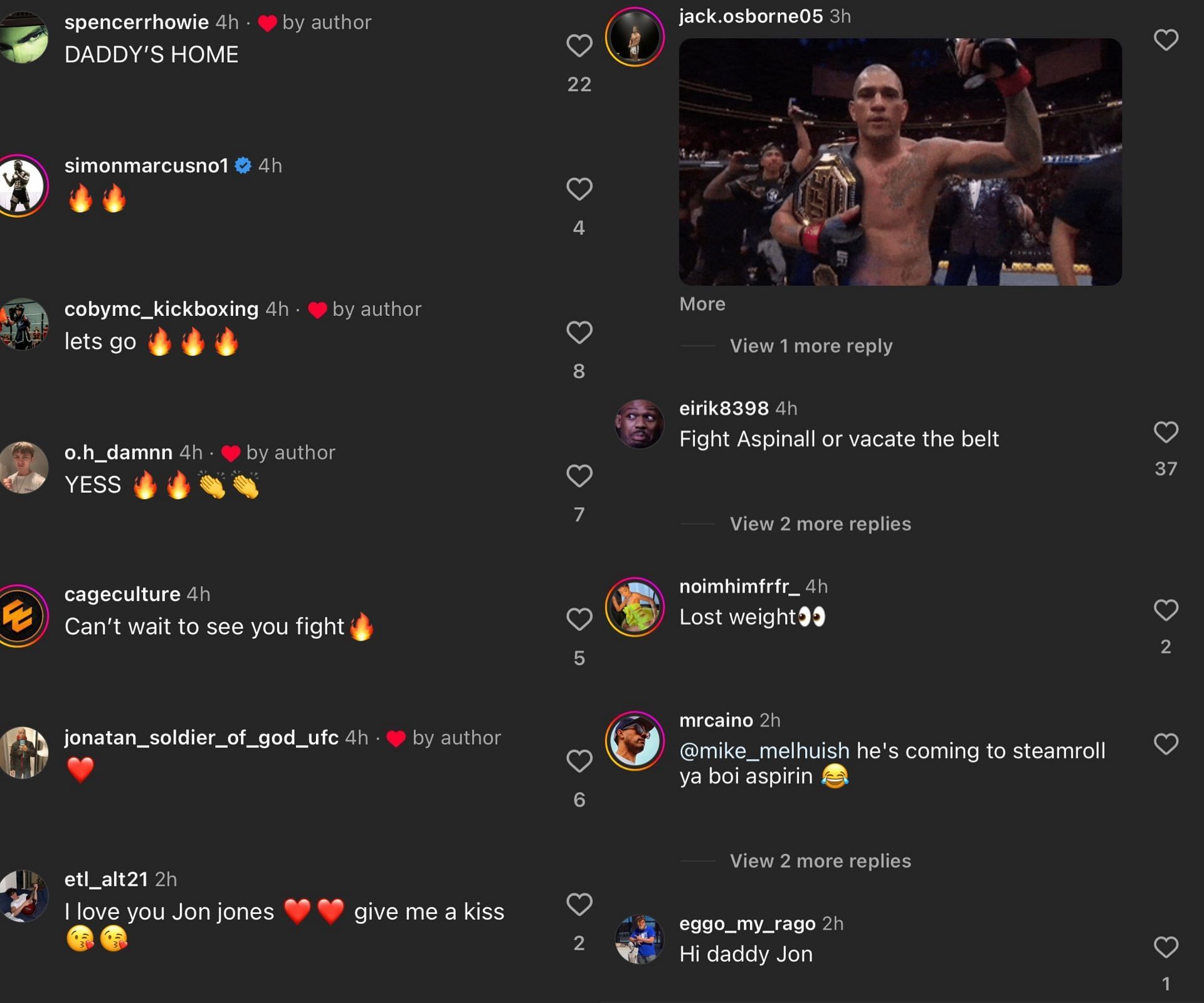 Fan reactions to Jon Jones&#039; first training update