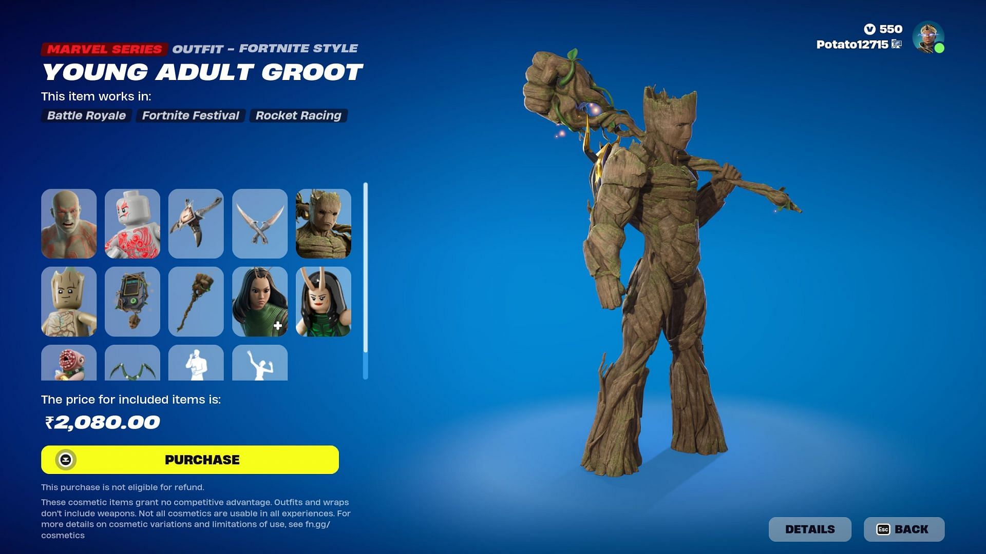 How to get Drax, Young Adult Groot, and Mantis Skins in Fortnite