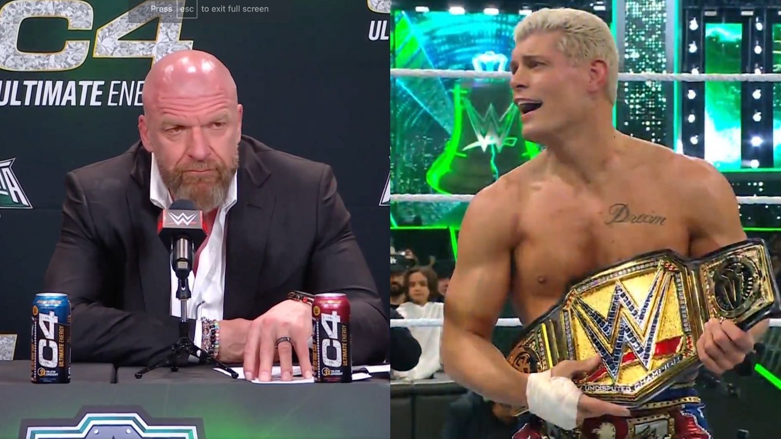 Triple H (left); Cody Rhodes (right)