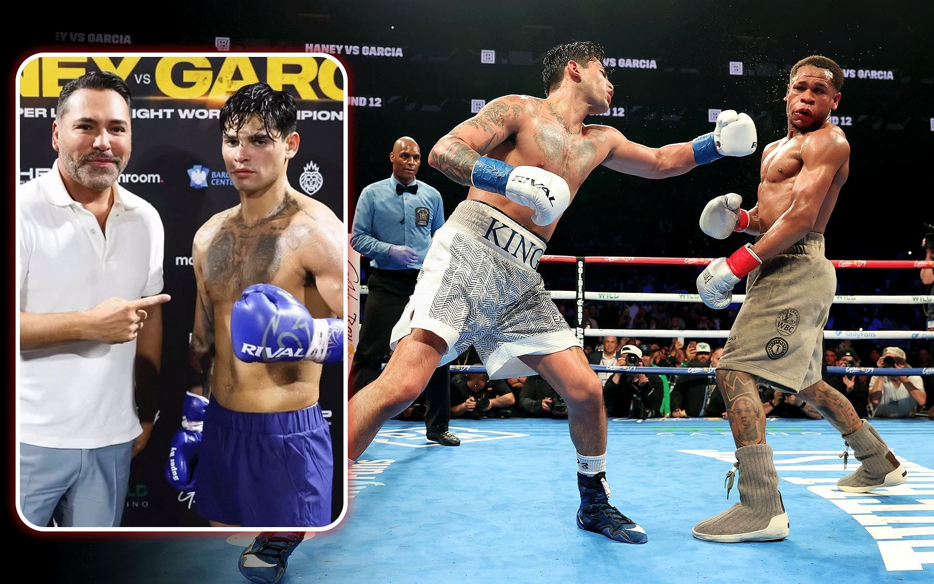 Oscar De La Hoya (left) shared his thoughts on Ryan Garcia