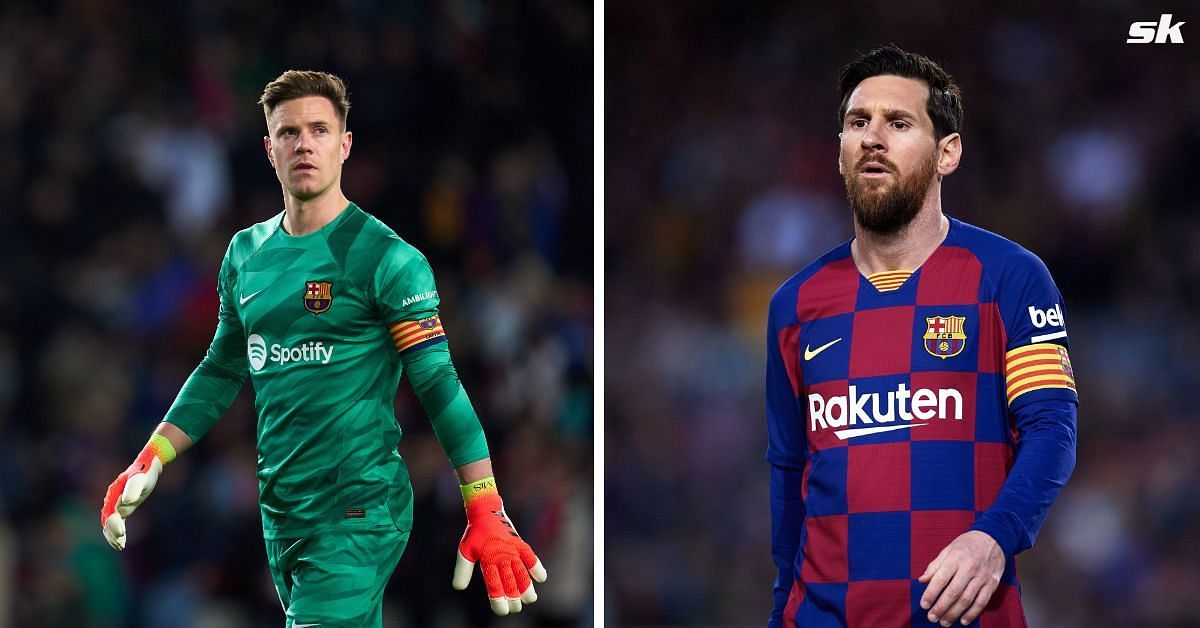 Marc-Andre ter Stegen is second to Lionel Messi in an appearance record for Barcelona.