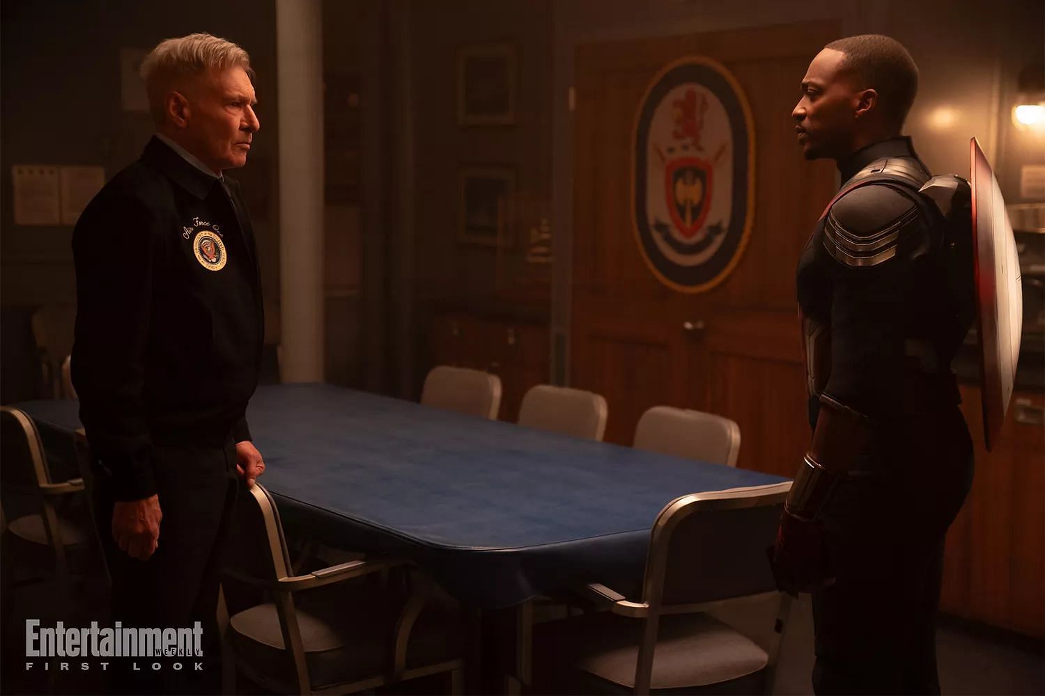 Harrison Ford and Anthony Mackie in Captain America 4. (Image via Marvel Studios)
