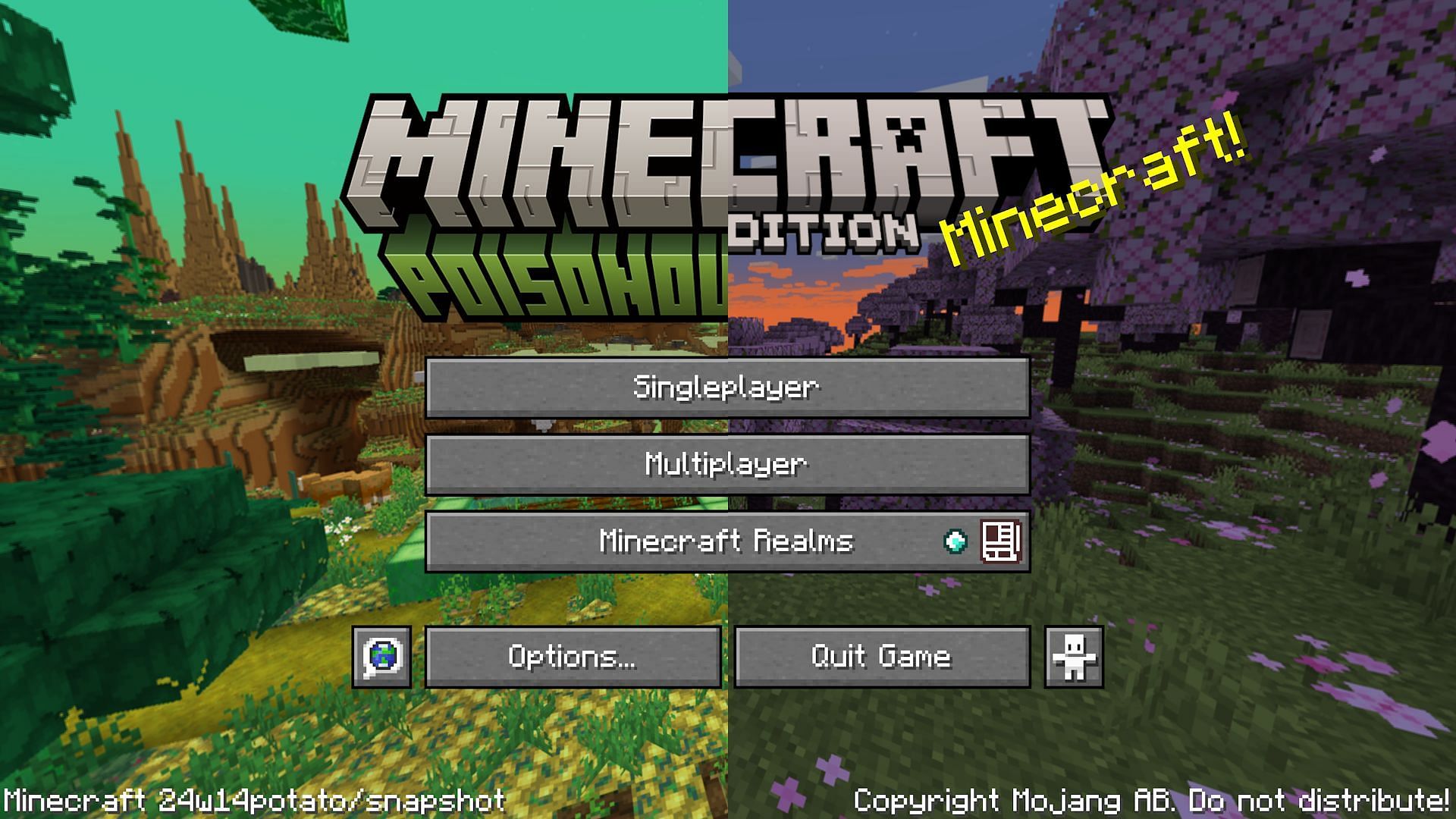 Many of the differences in this joke snapshot are quite subtle (Image via Mojang)