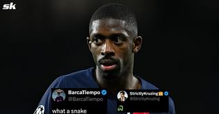 "Disgusting" "Figo treatment next week" - Barcelona fans call Ousmane Dembele a snake for scoring and celebrating passionately against them