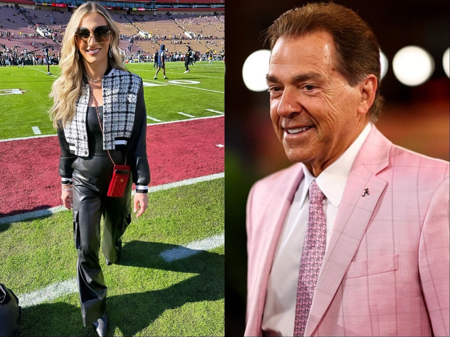 Nick Saban and Kristen Saban collage