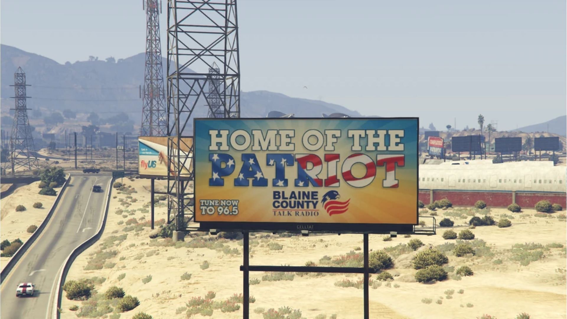 A billboard of the Blaine County Radio station in Grand Theft Auto 5. (Image via GTA Wiki)