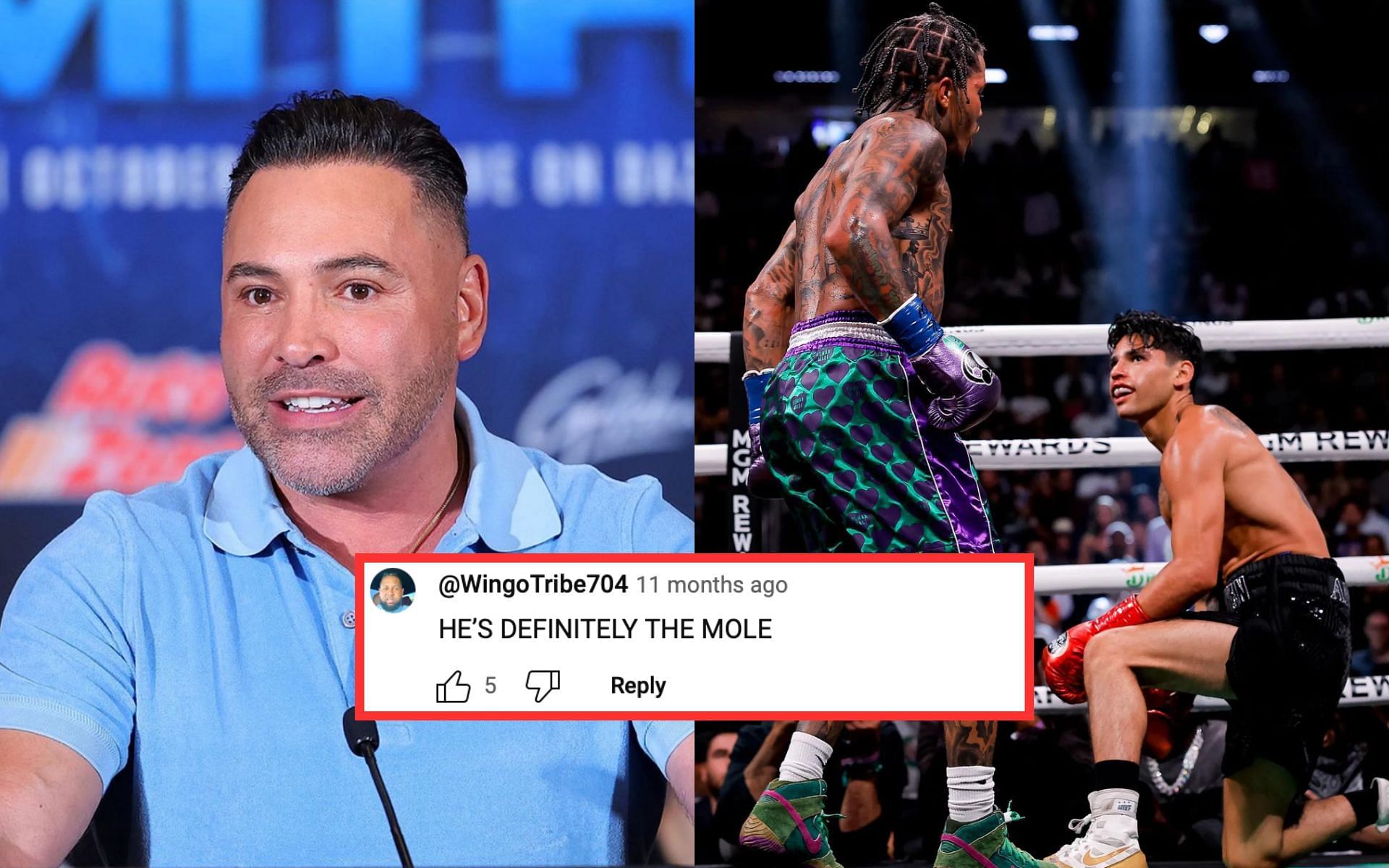 Fans ridiculed Oscar De La Hoya (left) for his response to Ryan Garcia