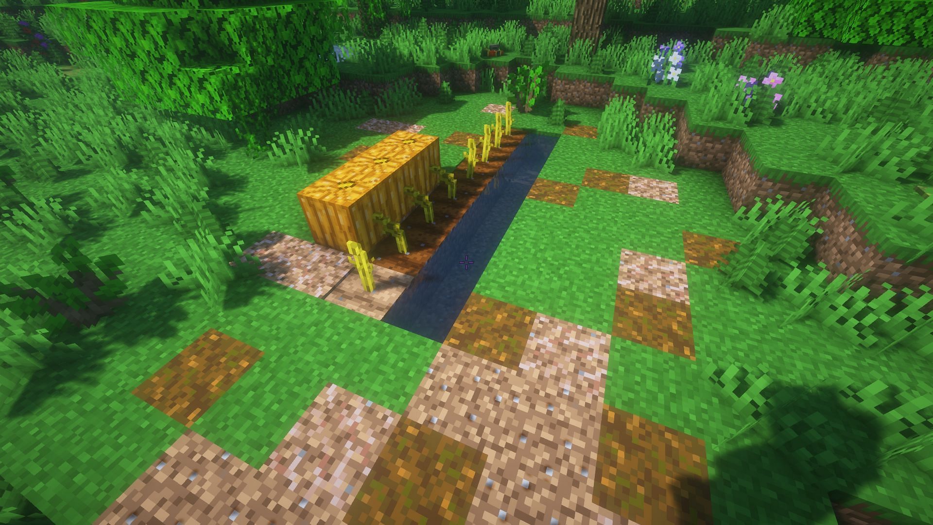 This change makes decorating rustic pumpkin or melon farms with dirt varieties possible (Image via Mojang)