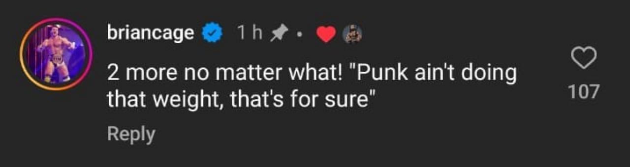Brian Cage&#039;s comment taking a shot at Punk