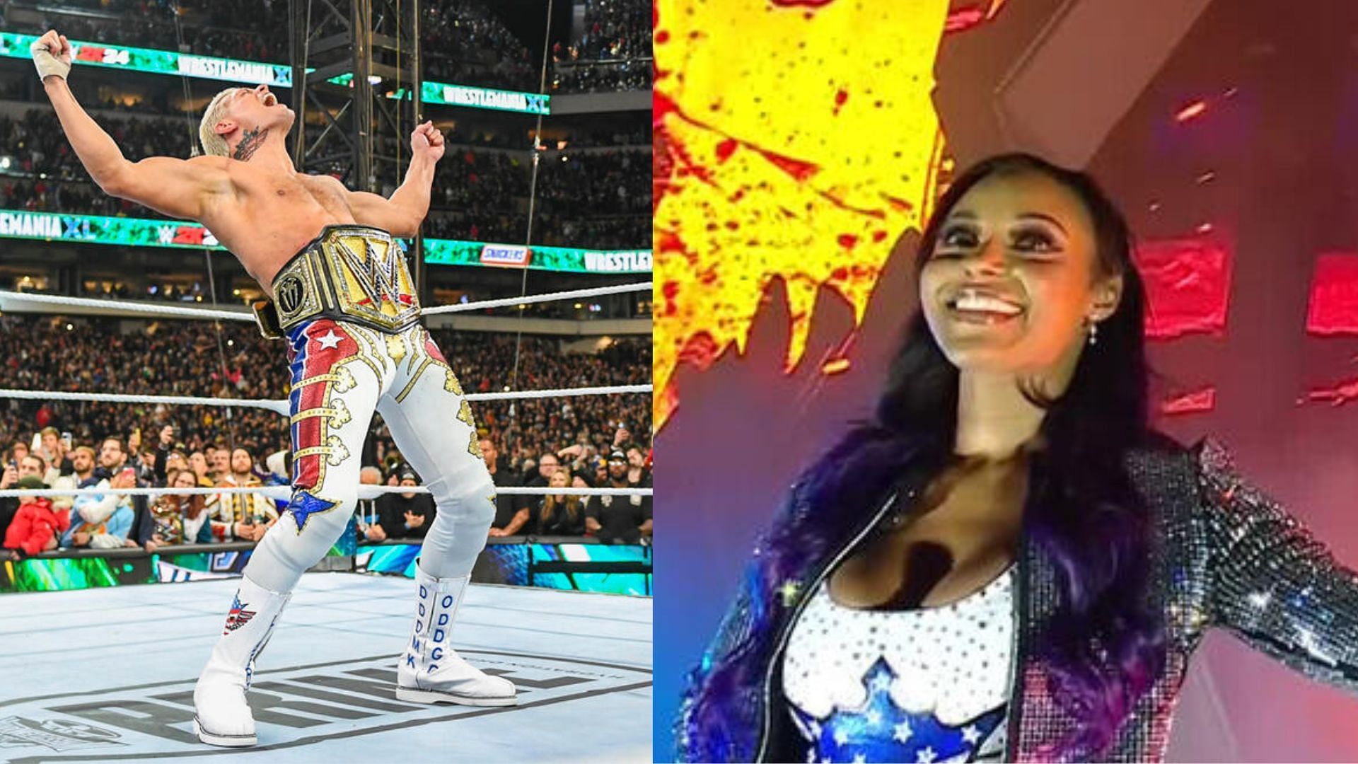 Cody Rhodes and Brandi Rhodes celebrated after Cody