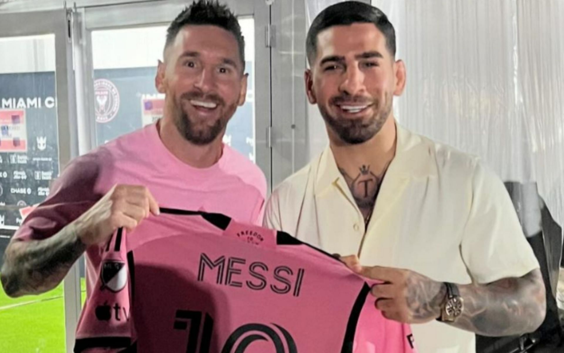 Ilia Topuria (right) names Lionel Messi (left) and NBA legend as two stars would ask for photos with [Image courtesy of @iliatopuria on Instagram]