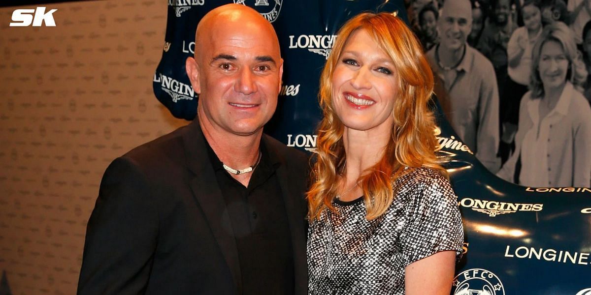 Andre agassi with Steffi Graf (R)