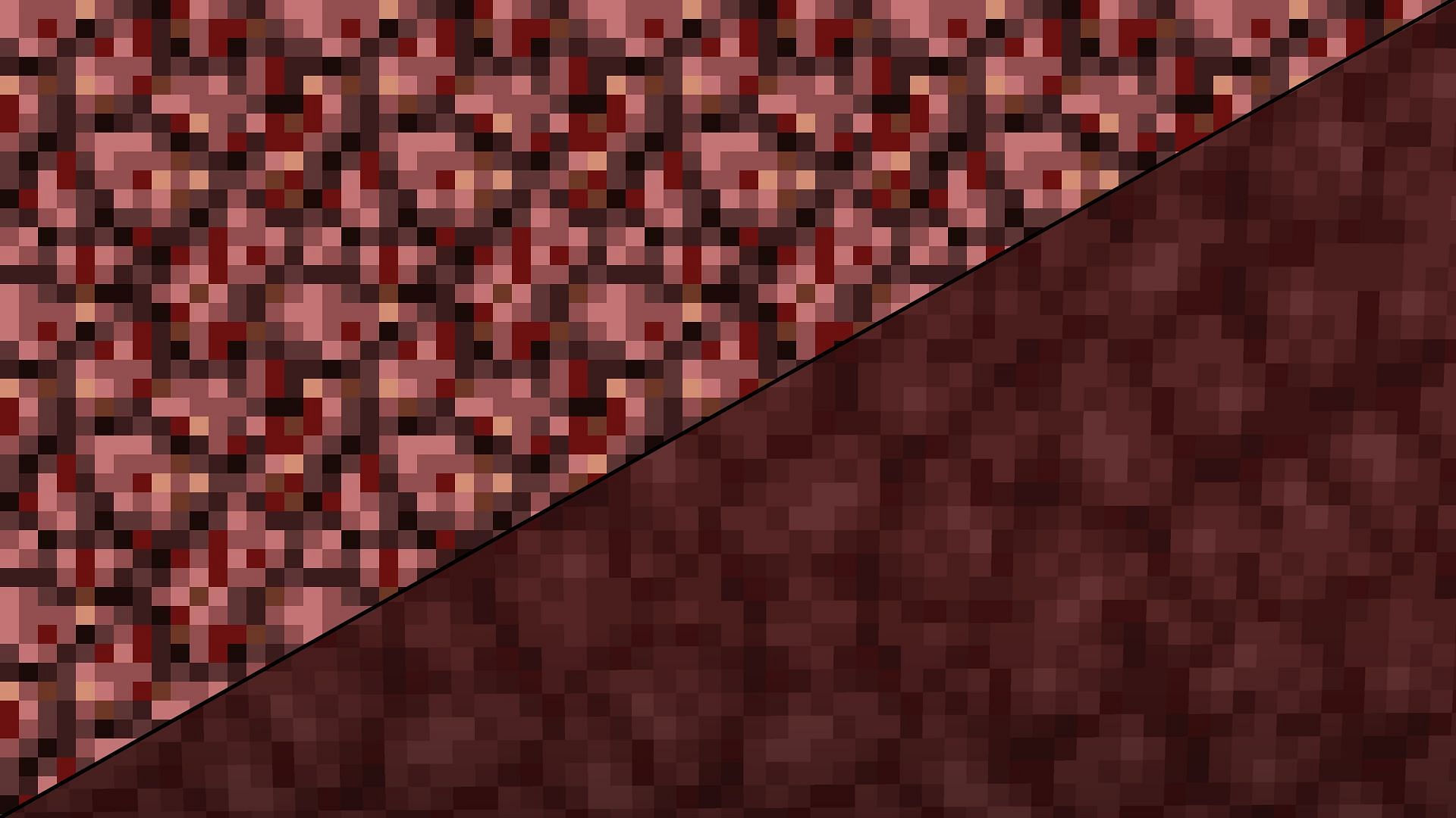 Netherrack is probably the biggest texture change in all of Minecraft (Image via Mojang)