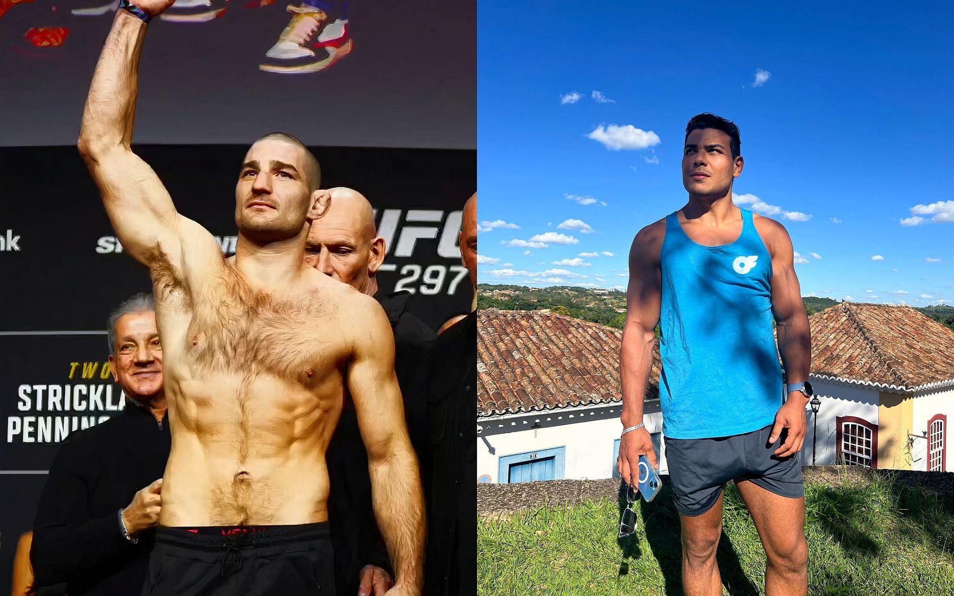 Sean Strickland (left) accepts Paulo Costa (right) fight [Images via: @stricklandmma and @borrachinhamma on Instagram]