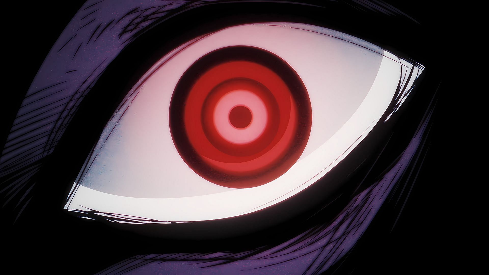 Imu-sama&#039;s ominous red-ringed eyes (Image via Toei Animation)