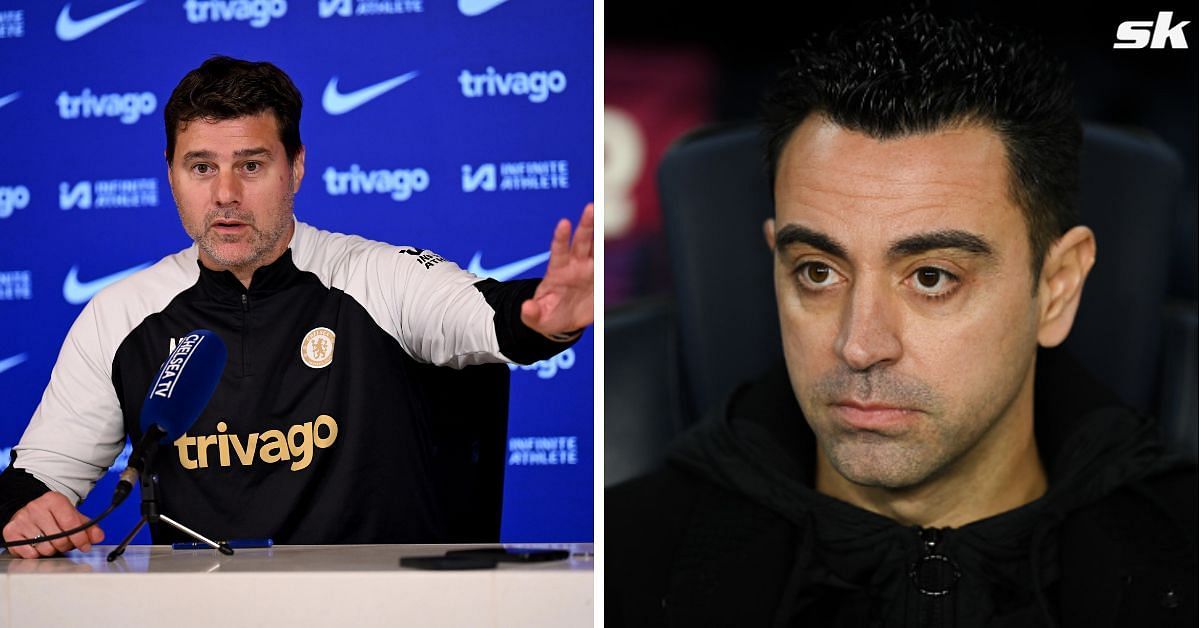 Chelsea boss Mauricio Pochettino (left) and Barcelona manager Xavier Hernandez