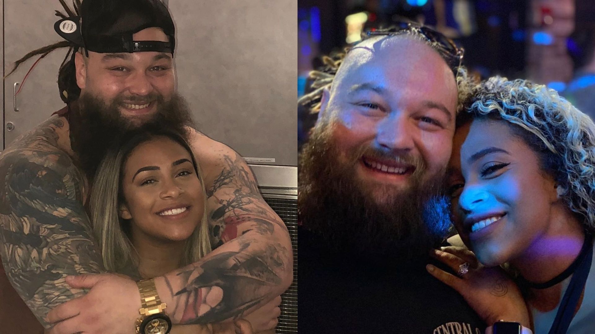 Bray Wyatt with his fianc&eacute;e JoJo Offerman