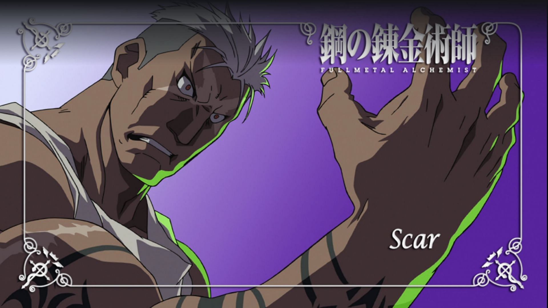 Scar from Fullmetal Alchemist:Brotherhood (Image via Studio Bones)