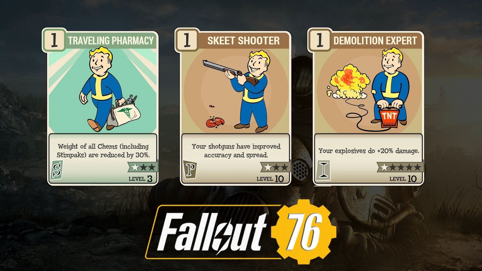 Best Perk Cards for shotgunner build (Image via Bethesda Game Studios)