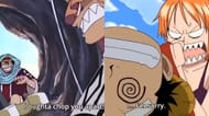 Luffy after endangering the life of his crew as seen in the Arabasta arc (left) and Water 7 arc (right) (Image via Toei Animation)