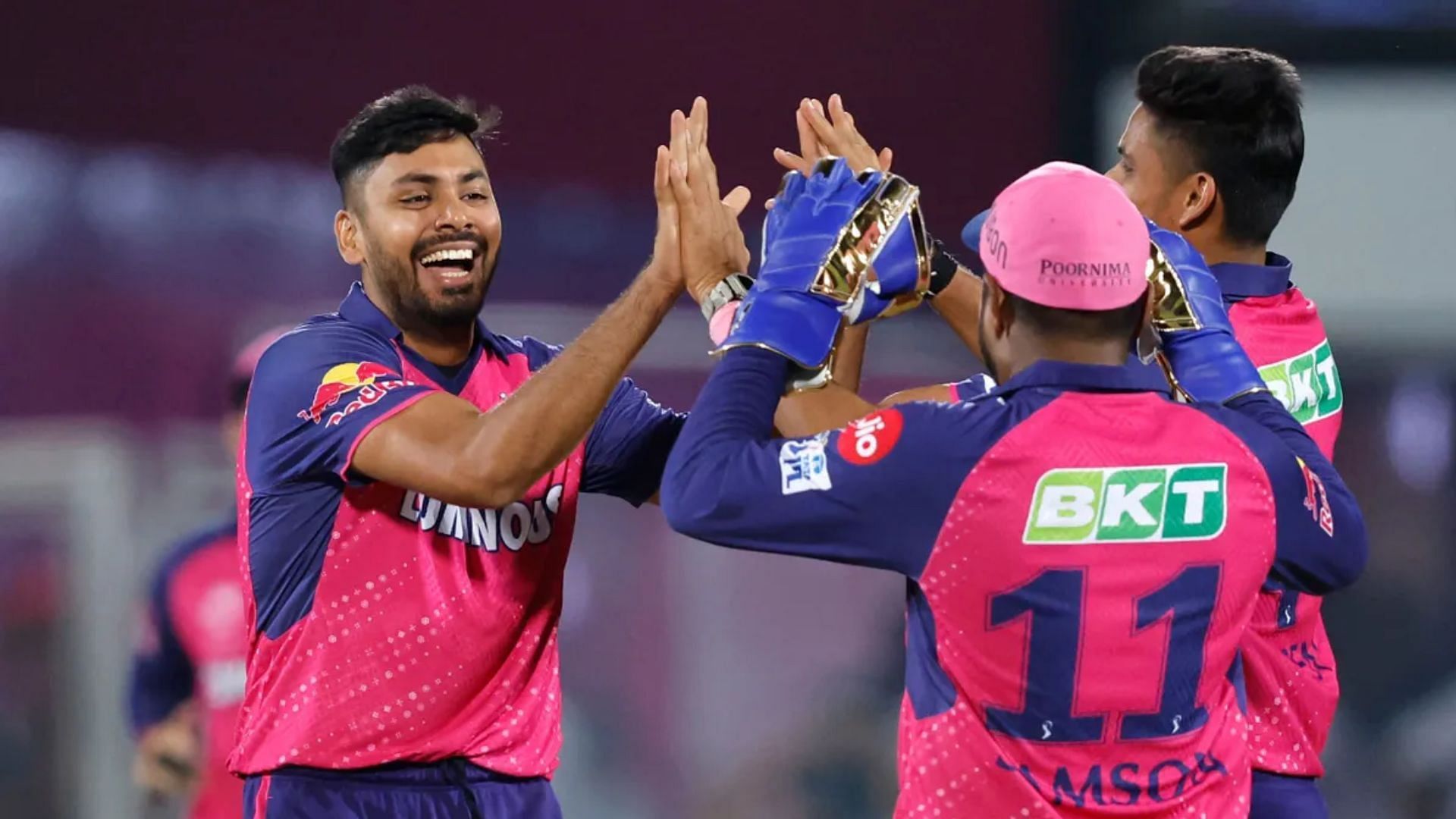Avesh Khan celebrating a wicket