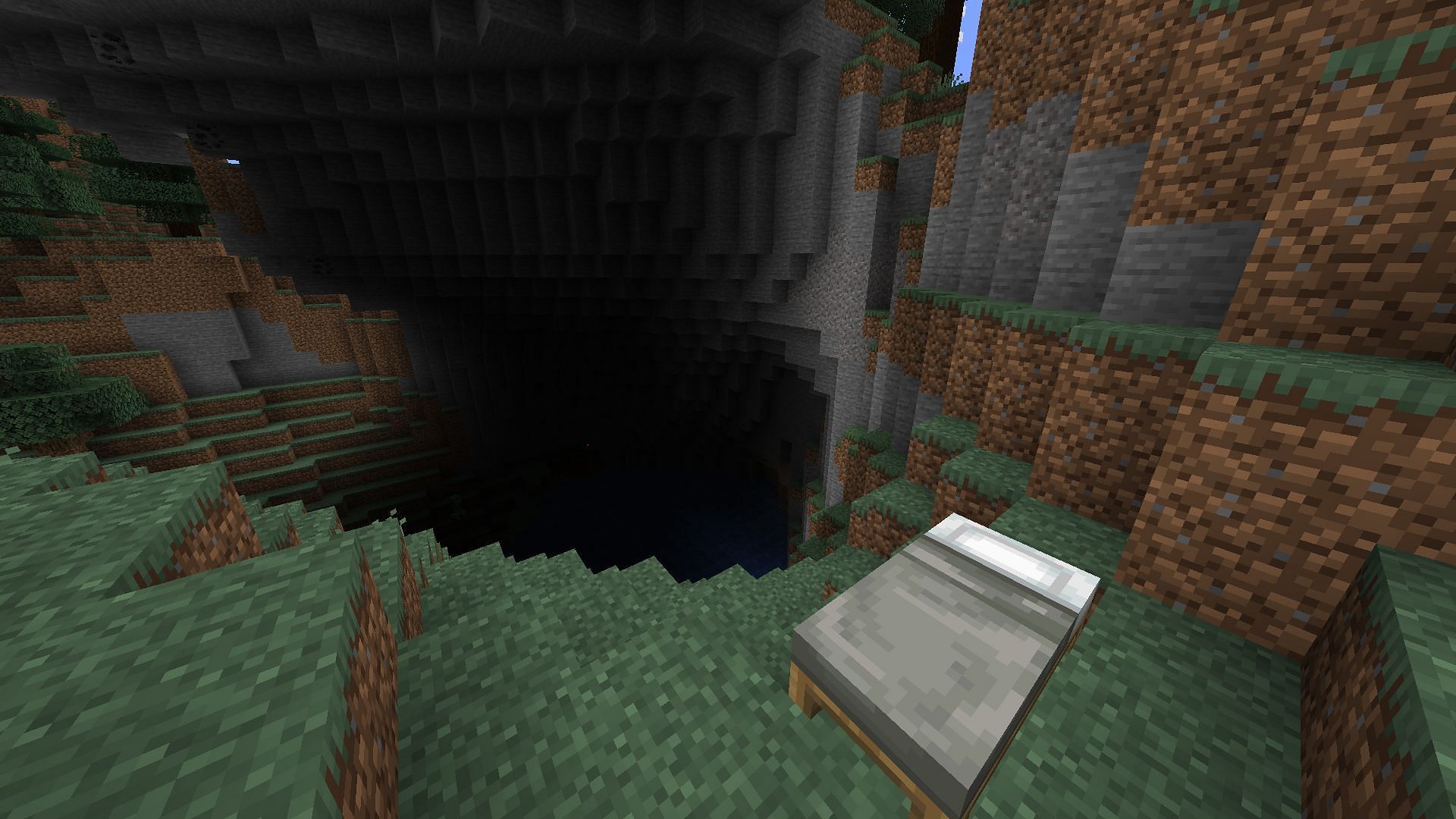 Taking a snooze near a cave in Minecraft is a poor choice. (Image via Mojang)