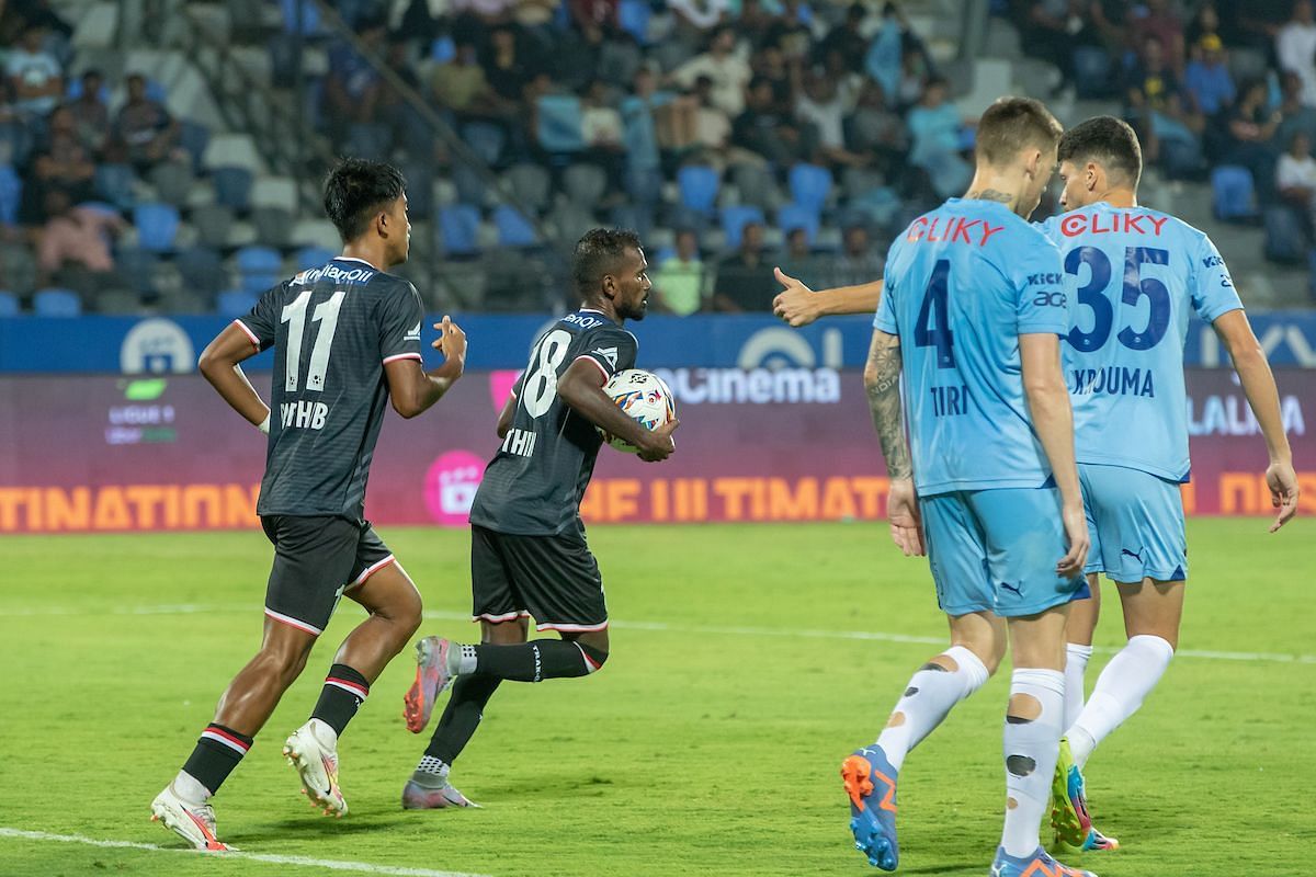 Jithin scored the goal for NEUFC today ( Image courtesy: ISL Media)