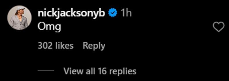 Nicholas Jackson&#039;s comment under Balor&#039;s post