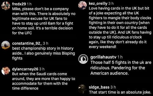 Fans react to Michael Bisping's post on UFC 204. [via Instagram]