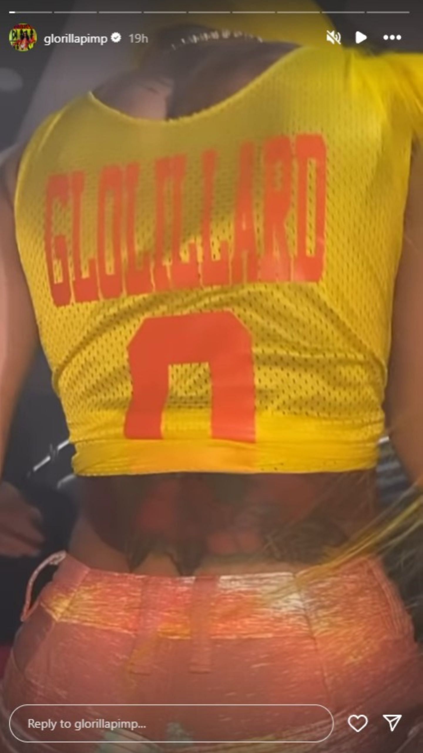 GloRilla posted a photo of her wearing a custom-made jersey