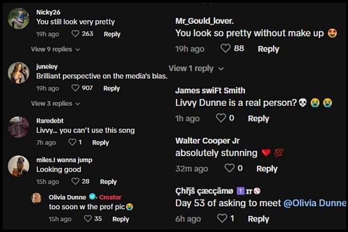 Fans react to Olivia Dunne's TikTok