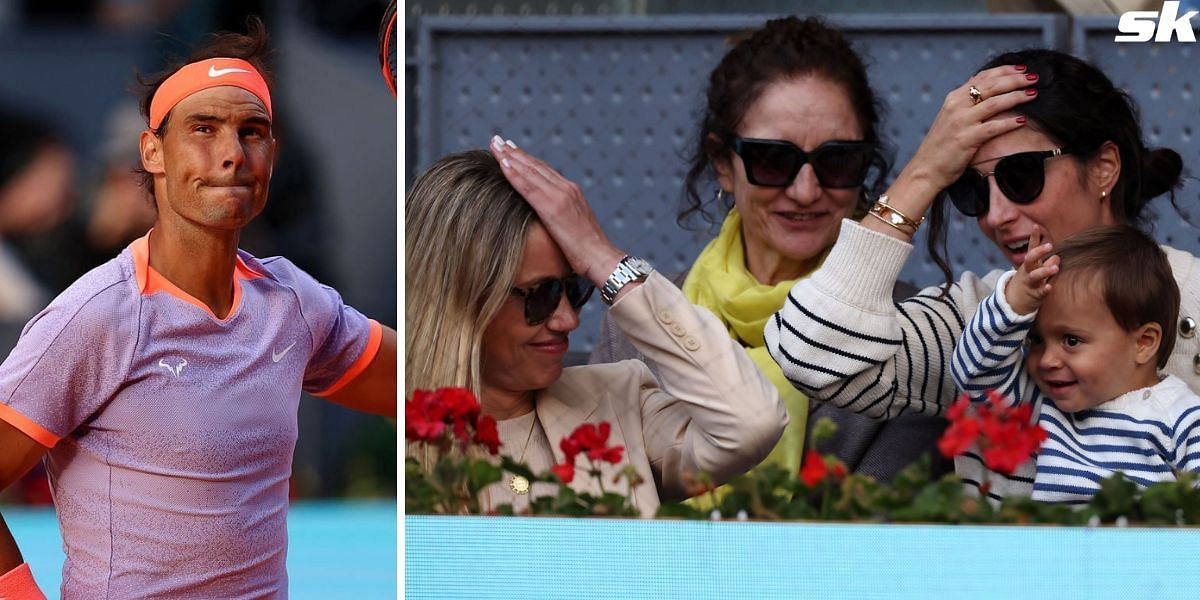 Rafael Nadal&rsquo;s wife Maria Francisca Perello, son Rafa Jr. and sister Maribel at Madrid Open