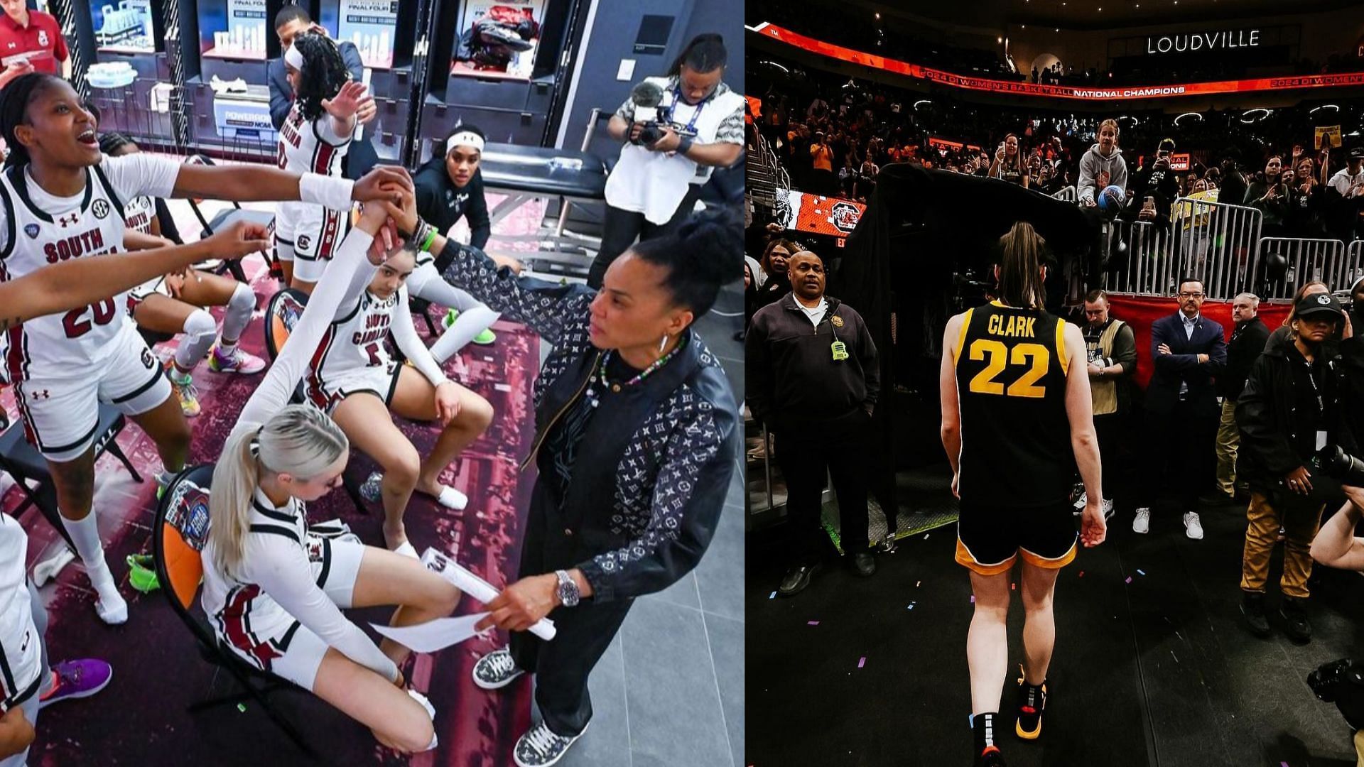 South Carolina coach Dawn Staley, her team and Iowa