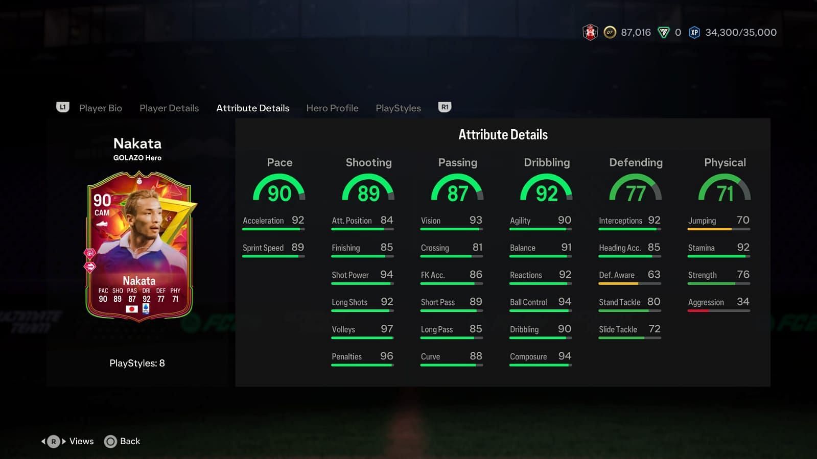 Nakata has some impressive stats (Image via EA Sports)