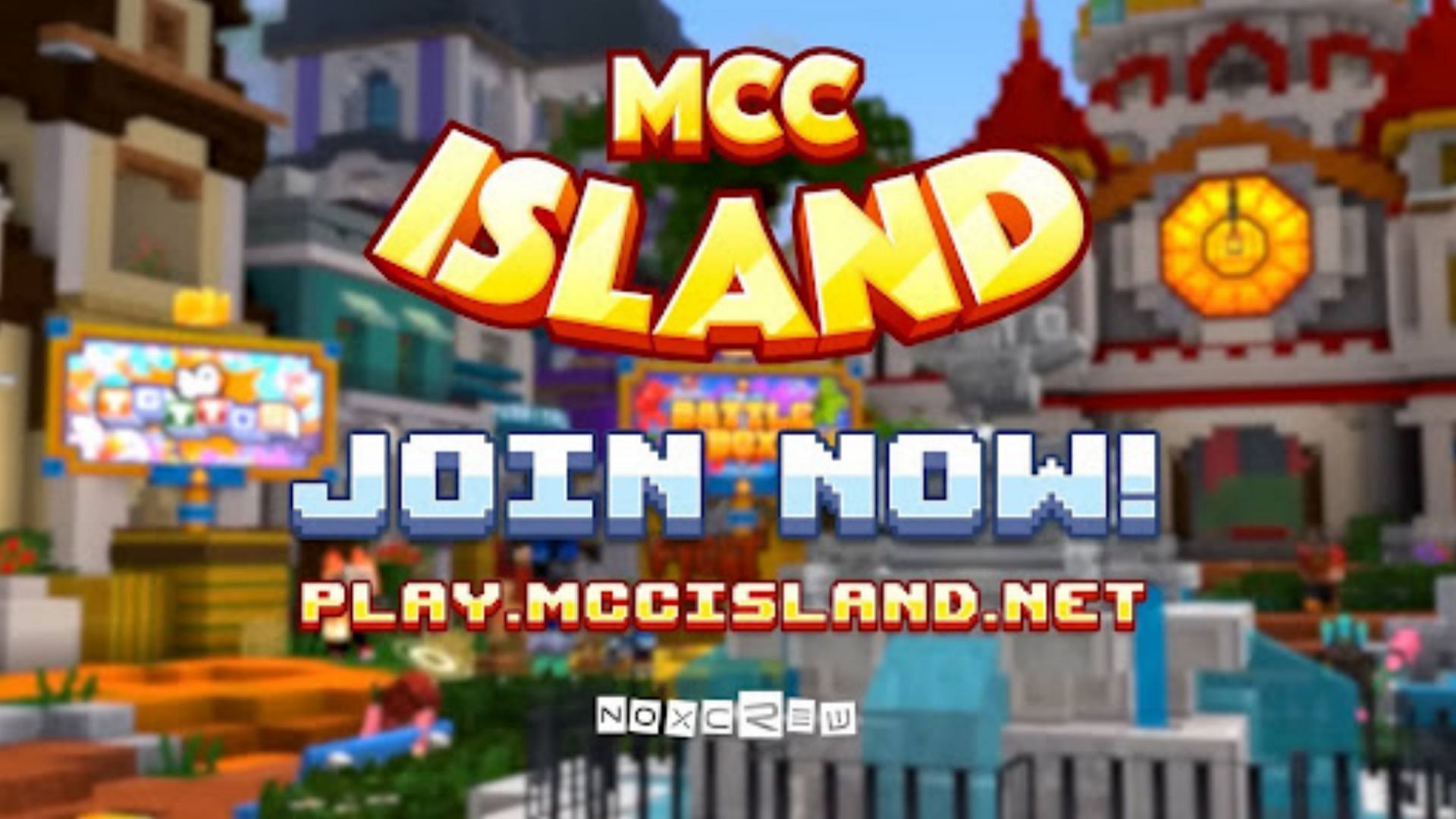 MCC Island is a popular minigame server created by Noxcrew (Image via Mojang Studios || Noxcrew/YouTube)