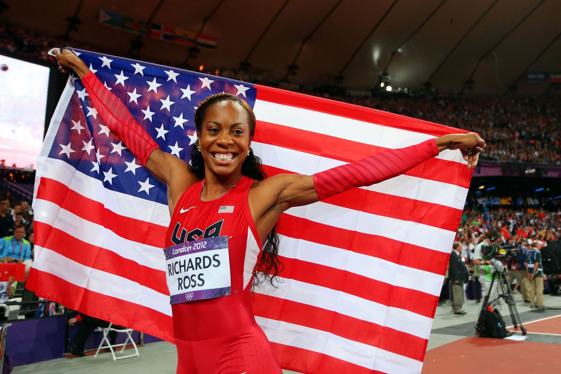 Sanya Richards-Ross won three gold medals for the United States at the World Athletics Relays (Photo by Alexander Hassenstein/Getty Images)