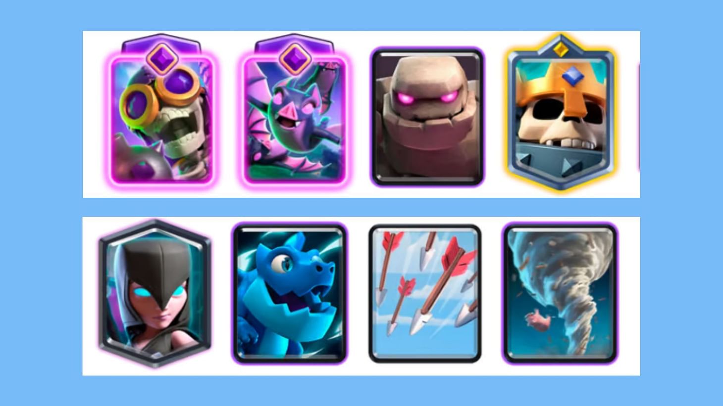 Golem-Skeleton King deck composition (Image via Supercell)