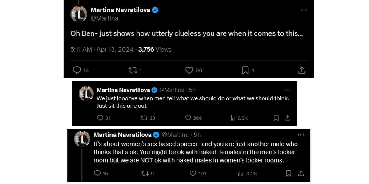 Martina Navratilova&#039;s tweets.