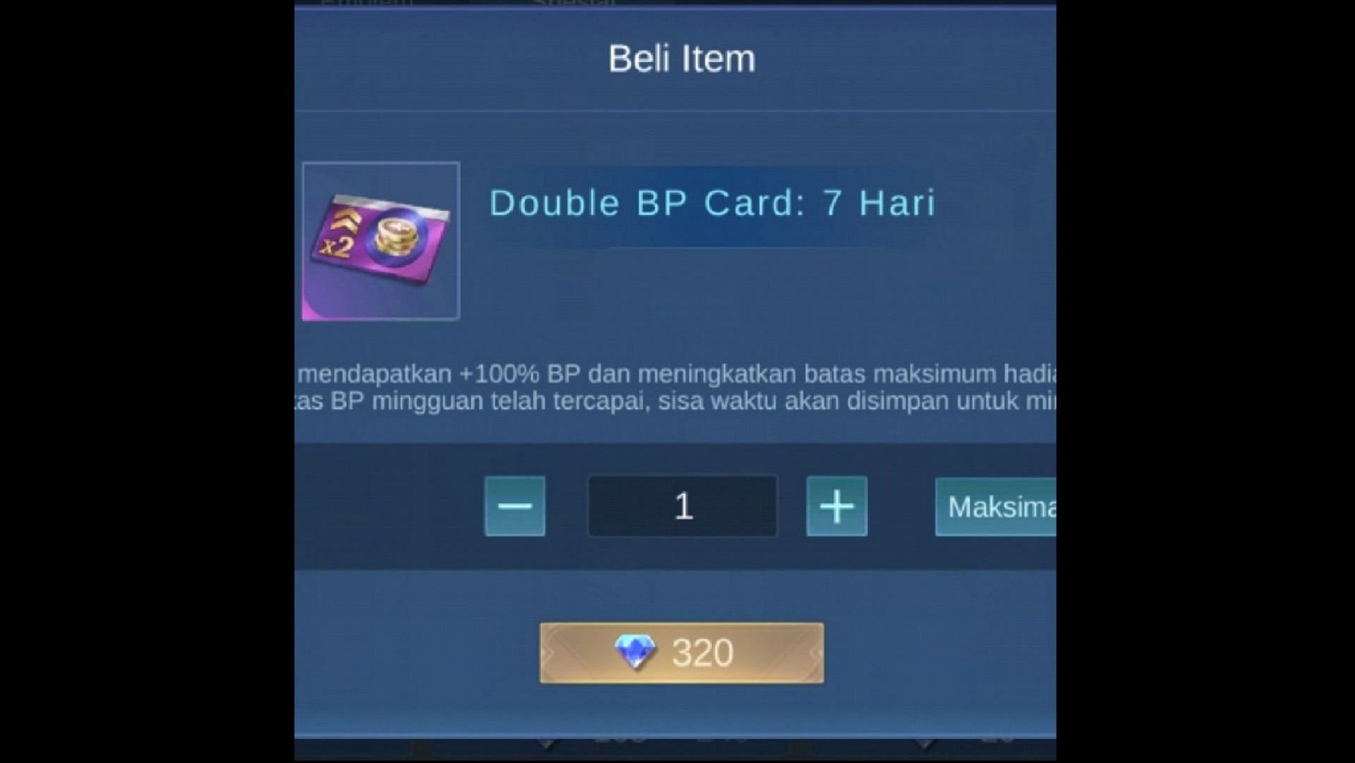 You can buy these Doble BP cards with Diamonds too (Image via Moonton Games)