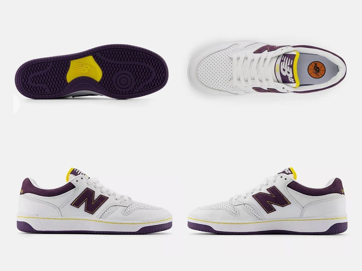 Here&#039;s a closer look at the White/Purple colorway (Image via New Balance)