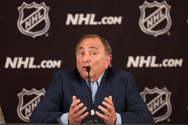 NHL Commissioner Gary Bettman And Governor Alex Meruelo Media Availability