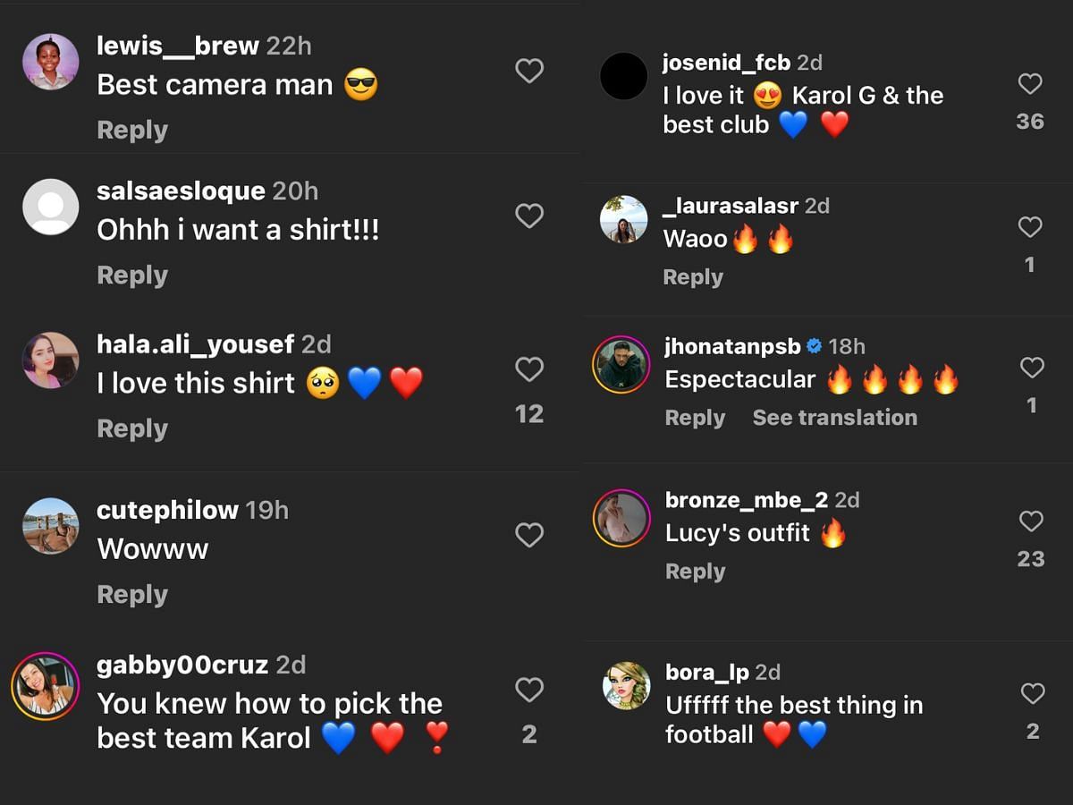 More reactions from their fans (Image via Instagram/@fcbarcelona)