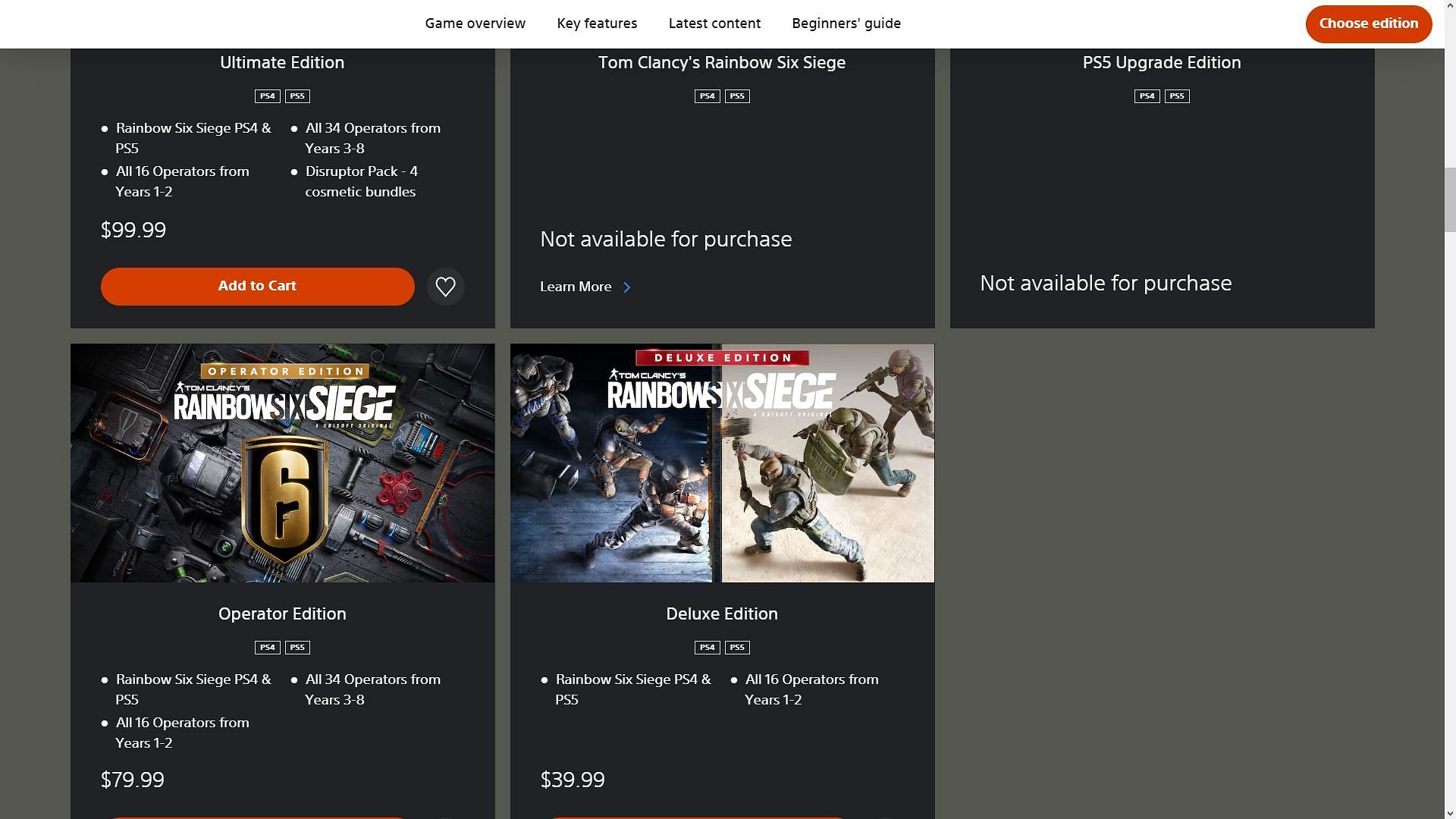 How much does Rainbow Six Siege cost on PlayStation? (Image via PlayStation Store)