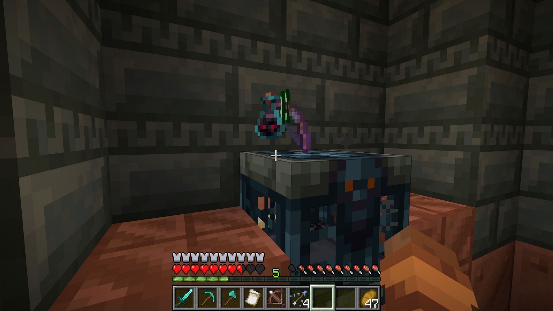 Ominous bottles can be conveniently found within trial chambers (Image via Mojang)